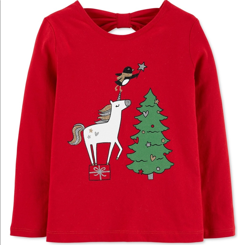 Baby Girls Holiday Unicorn Shirt